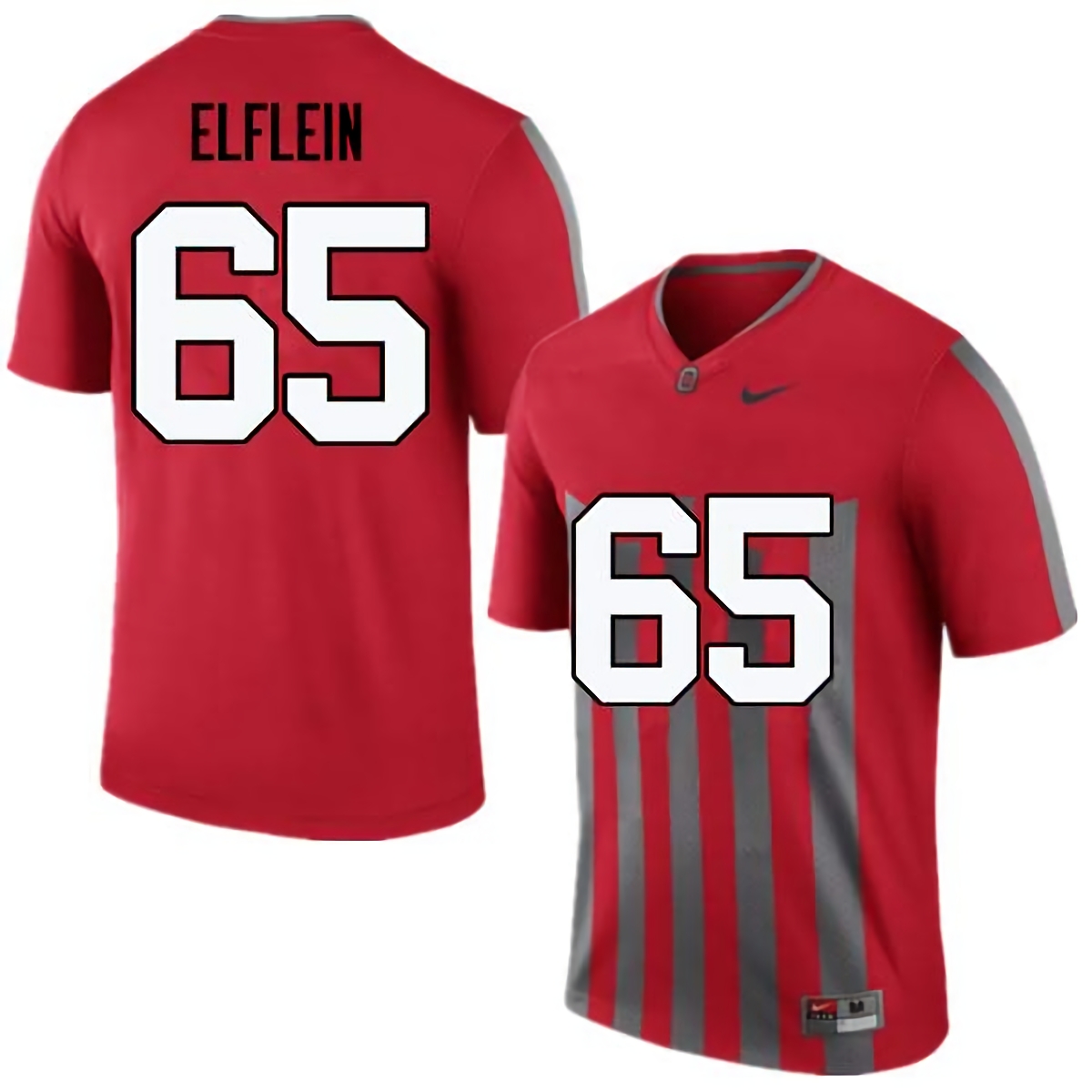 Pat Elflein Ohio State Buckeyes Men's NCAA #65 Nike Throwback Red College Stitched Football Jersey VVG7356SM